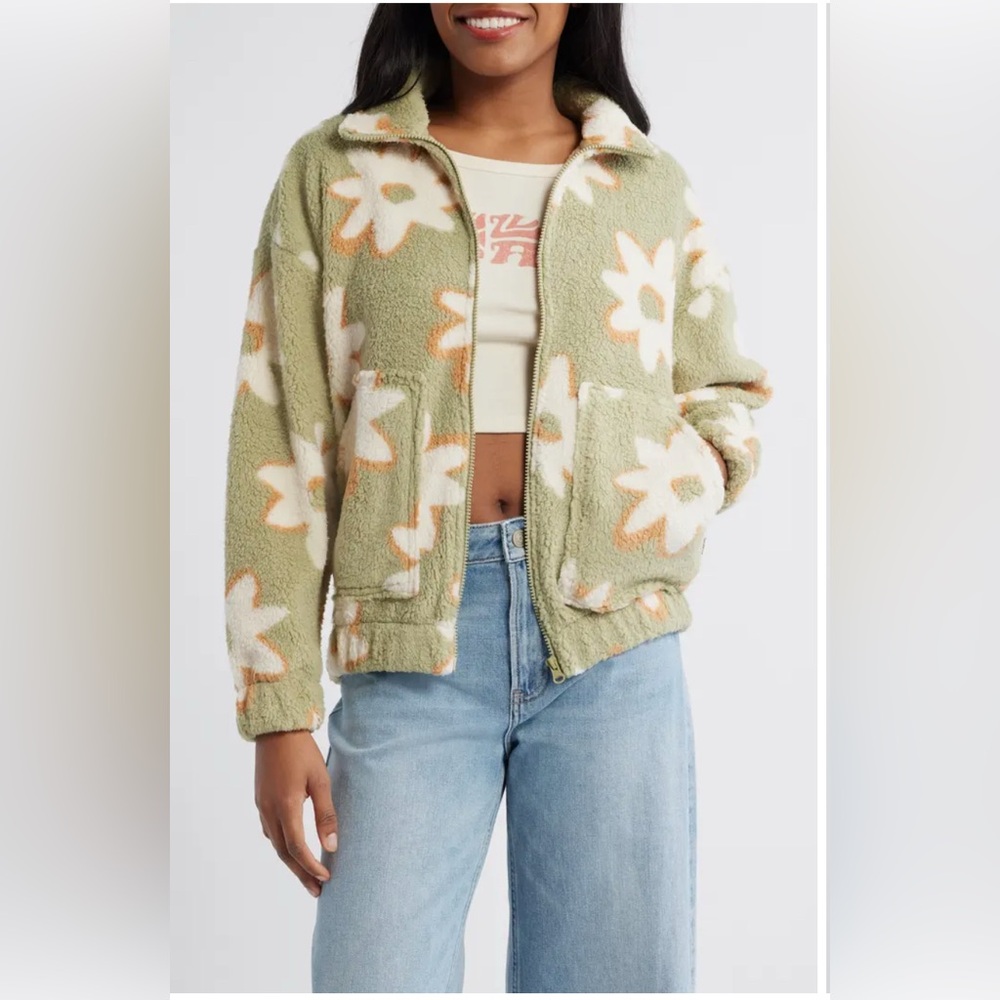 Brand New-Host Pick-Billabong Sherpa Fabric Zip Jacket.